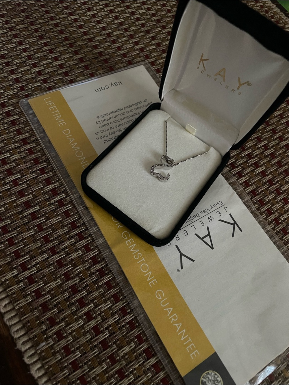 Kay Jewelers Silver Infinity & Heart Pendant Necklace - White